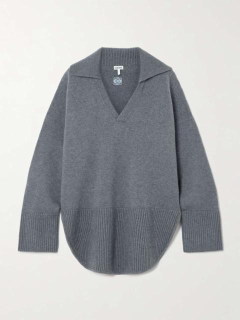 Embroidered wool sweater Gray