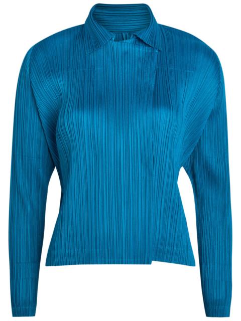 Pleats Please Issey Miyake Pleats Please Issey Miyake Pleated Double-breasted Woven Shirt