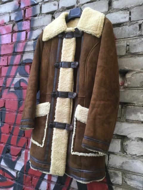 Other Designers Vintage - Sheepskin hippie long brown coat.