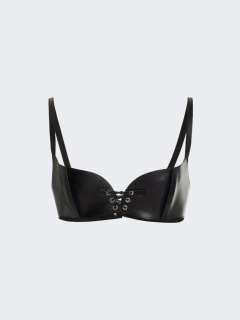 LUDOVIC DE SAINT SERNIN Easy Cleavage Leather Bra Black
