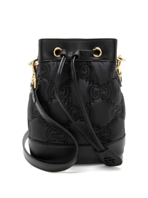 GUCCI Gucci Black Jumbo GG Canvas Jumbo GG Matelasse Bucket Bag (Authentic Pre-Loved)