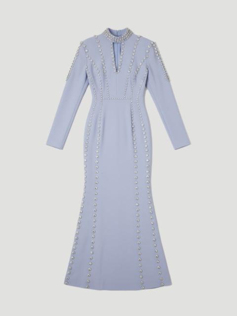 KAREN MILLEN Plus Size Crystal Embellished Woven Plunge Detail Maxi Dress