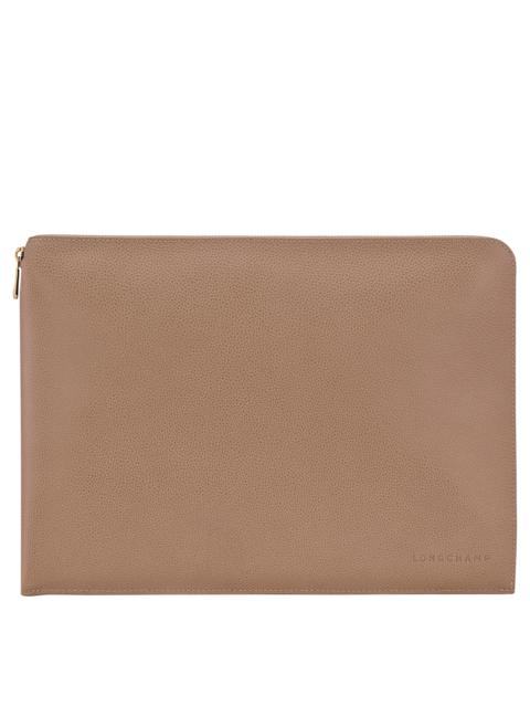 Longchamp Le Foulonné Laptop case Biscuit - Leather