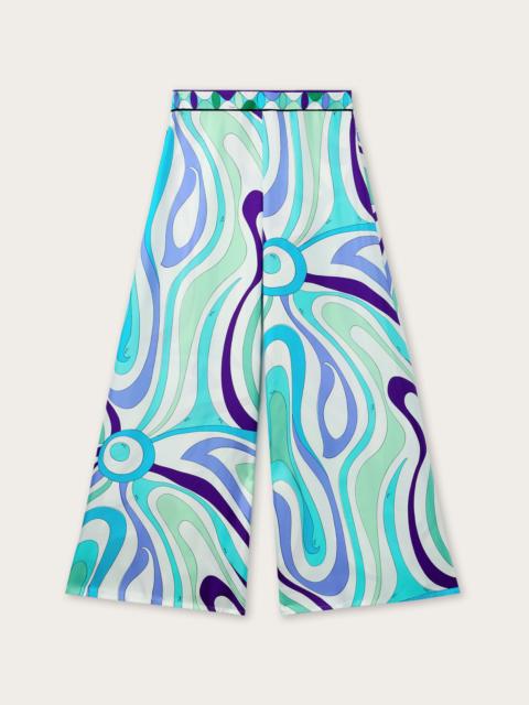 PUCCI MARMO PRINT WIDE-LEG PANTS IN SILK TWILL