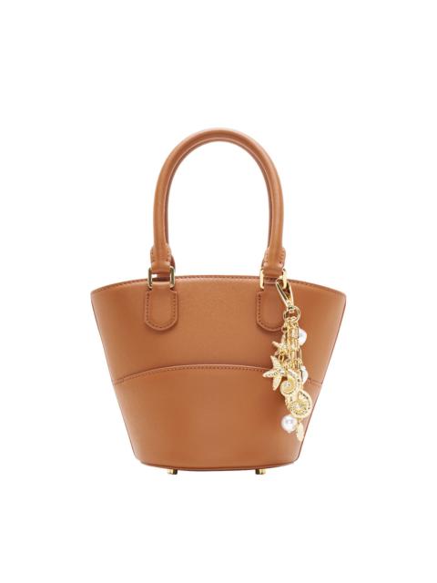 self-portrait Tan Leather Charm Tote Bag