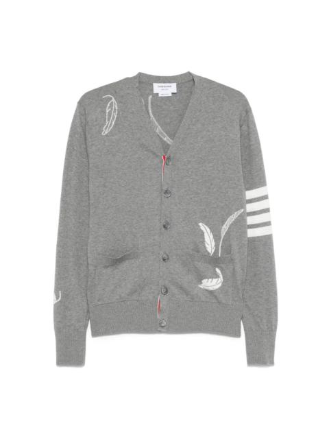 Thom Browne Feather Intarsia 4-Bar Cardigan Men