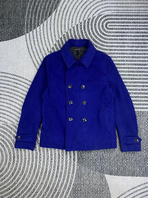 Other Designers Vtg Gostar De Fuga Double Breasted Blue Wool Coat Jacket