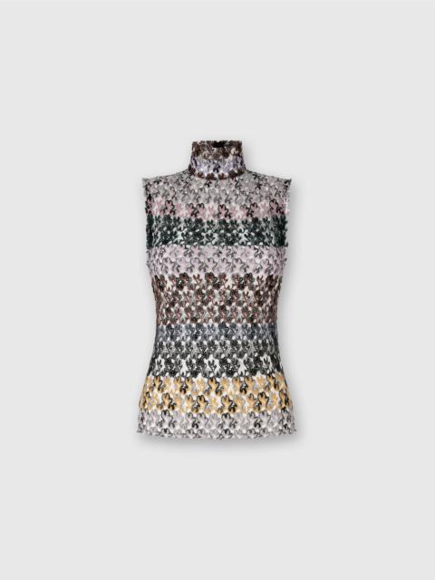 Missoni Missoni High-neck Top In Striped Embroidered Lace in Multicoloured at Nordstrom