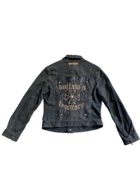 Jean Paul Gaultier Outlaw’s Territory Studded Leather Patch Denim Trucker