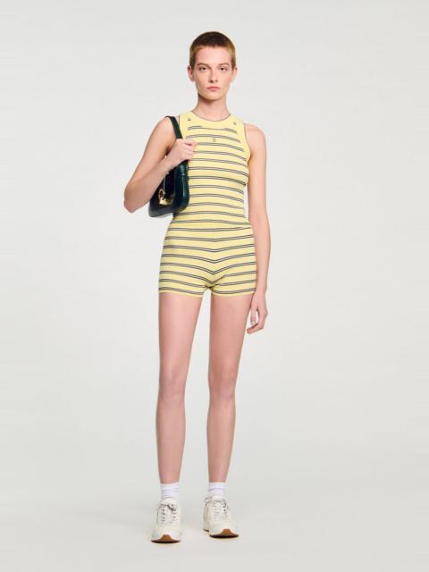 Sandro STRIPED KNIT VEST TOP
