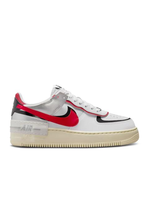 Nike WMNS AIR FORCE 1 SHADOW 'WHITE RED METALLIC SILVER'