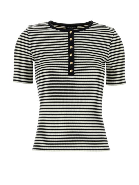 ANINE BING Embroidered stretch cotton Alessia t-shirt