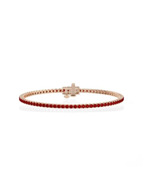 Other Designers Brilliant Diamond 3 Carat Lab Created Ruby Tennis Bracelet in 14K Rose Gold Plated