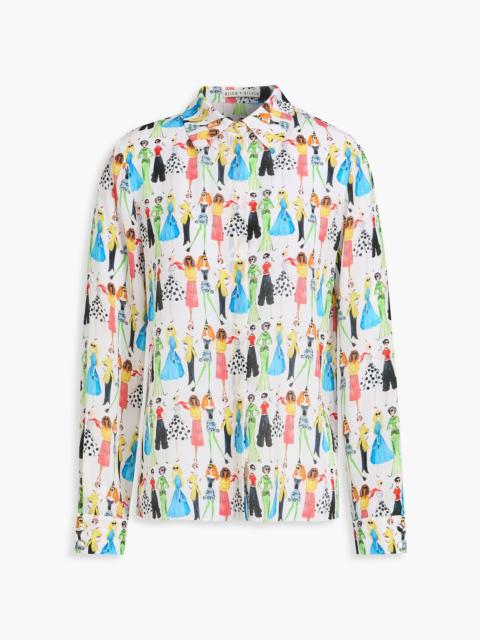 Alice + Olivia Willa printed silk crepe de chine shirt