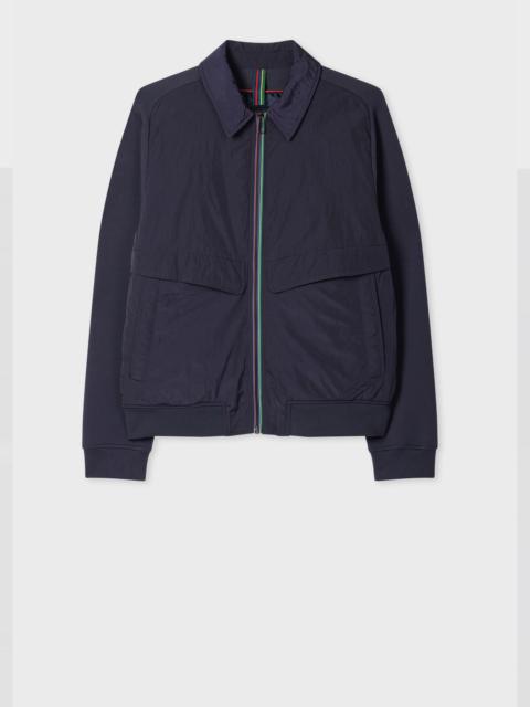 Paul Smith Navy Recycled-Nylon Mixed Media Short Jacket