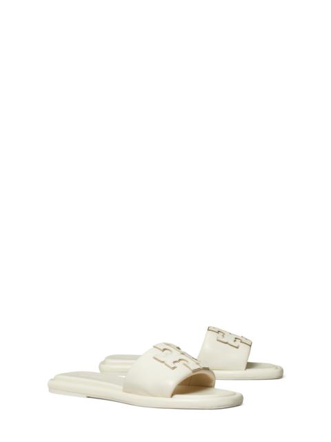 TORY BURCH Tory Burch Double-T Leather Sport Slide Sandal in Light Cream /Gold at Nordstrom