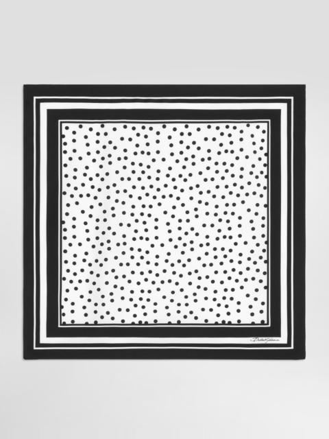 Dolce & Gabbana Polka dots silk twill scarf 70x70