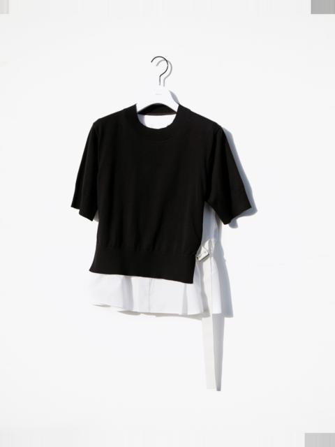 sacai Poplin x Cotton Knit Pullover