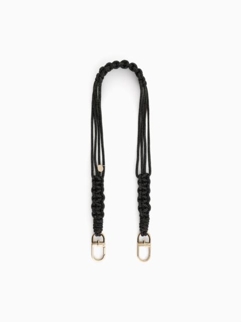 GIORGIO ARMANI Short rhinestone strap with a woven motif