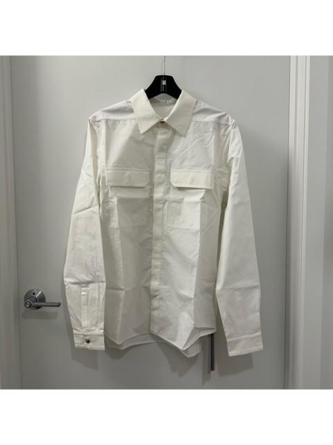 NWT FW23 Rick Owens Cotton Work Shirt in Milk White