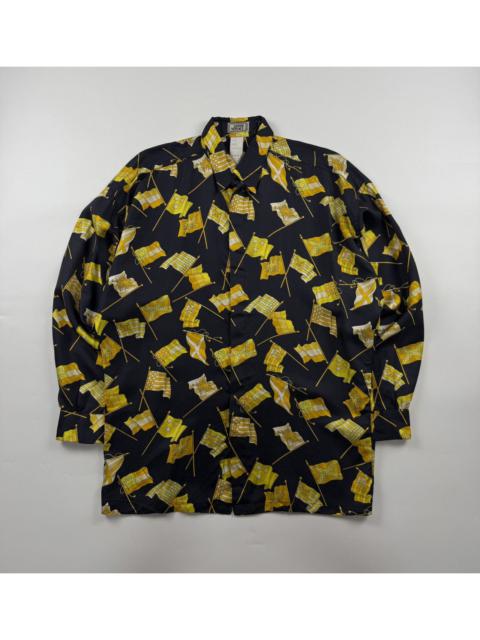 Gianni Versace 1993 Flag Print Silk Shirt
