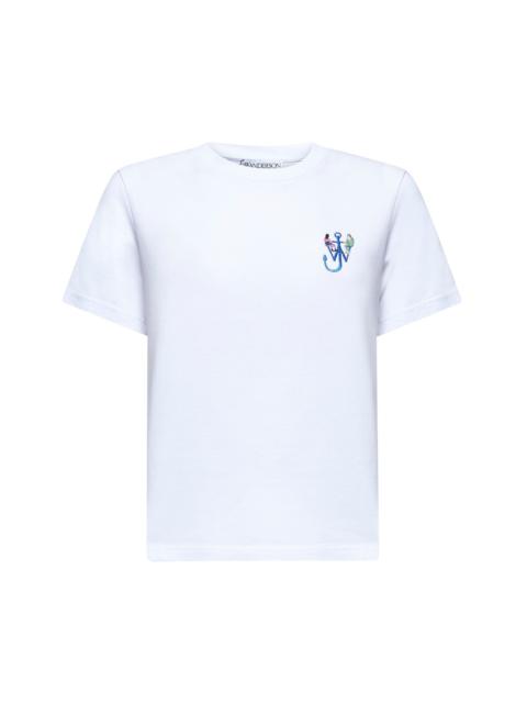 J.W. ANDERSON - Jw Anderson Women White Embroidered Logo Printed T-Shirt