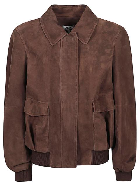 Loewe Loewe Women Suede Leather Bomber Jacket