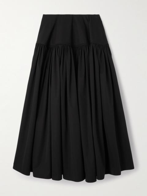 Alaïa Gathered Cotton-poplin Maxi Skirt
