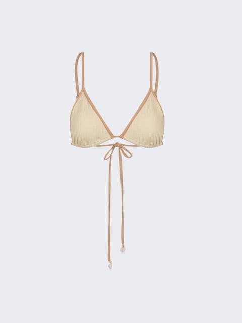 Johanna Ortiz Playa Del Rio Bikini Top Ecru And Nude
