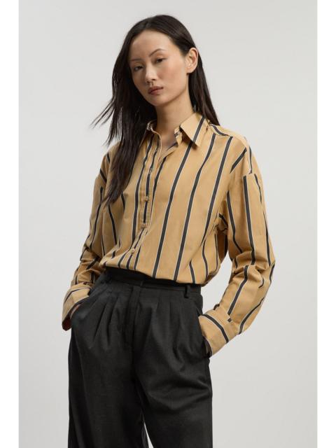 KAREN MILLEN Stripe Cotton Oversize Tailored Essential Shirt