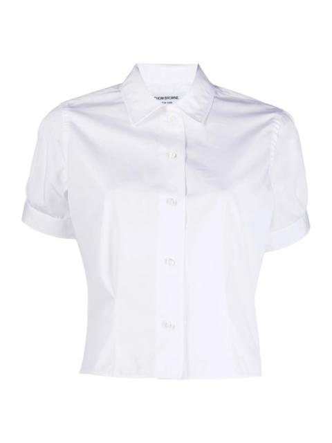 Thom Browne Short Sleeve Tucked Blouse