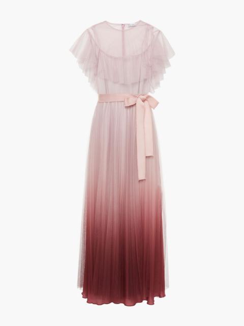 REDValentino Pleated dégradé tulle midi dress