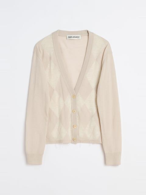Our Legacy Ivy Cardigan Blossom Argyle Fine Wool
