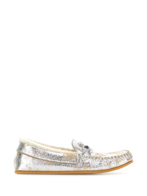 GUCCI Gucci Women Silver Leather Loafers