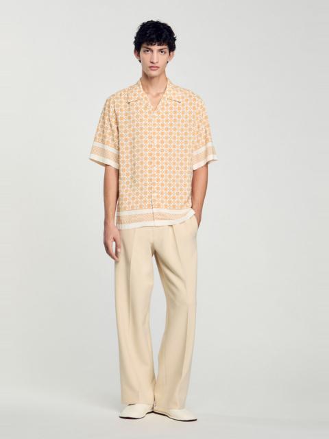 Sandro SQUARE CROSS MOTIF FLOWING SHIRT