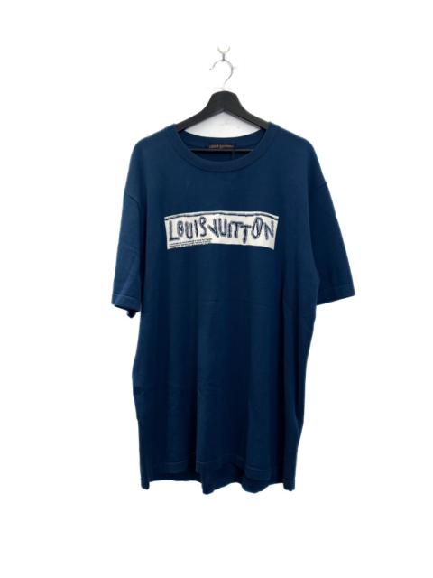Louis Vuitton Louis Vuitton LV Blue Knitted Short-Sleeve Top with Logo