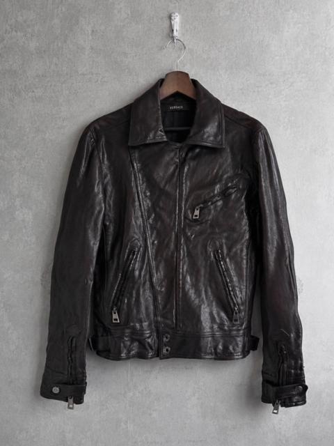 VERSACE Versace 00s Multi Zip Leather Mainline Jacket