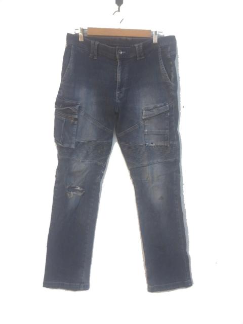 Other Designers RARE DISTRESSED DENIM RIDER JEANS NICE DESIGN