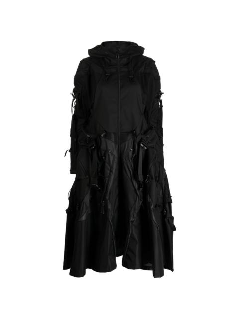 panelled-design zip-up coat