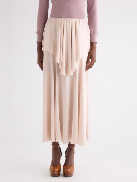 Chloé Chloé Fluid Washed Silk Satin Layered Midi Skirt in Rose Dust at Nordstrom
