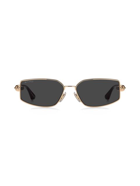 Etro Etro 59mm Rectangular Sunglasses in Rose Gold/Grey at Nordstrom