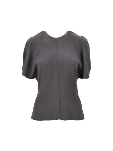 Victoria Beckham Victoria Beckham Bela Crepe Back Satin Top Grey