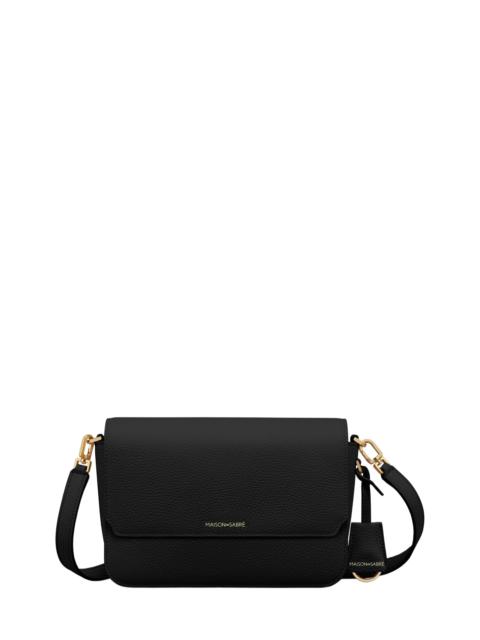 MAISON de SABRÉ MAISON de SABRÉ Medium Leather Flap Bag in Black Caviar at Nordstrom