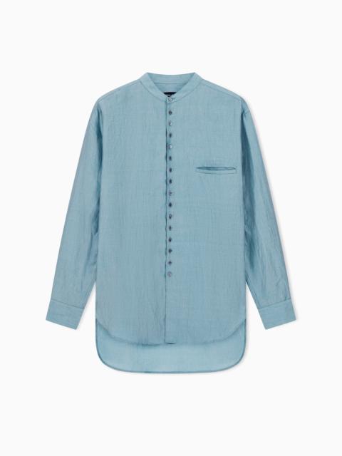 GIORGIO ARMANI LINEN-BLEND SHIRT