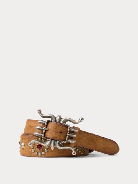 RRL by Ralph Lauren Studded Roughout Suede Belt