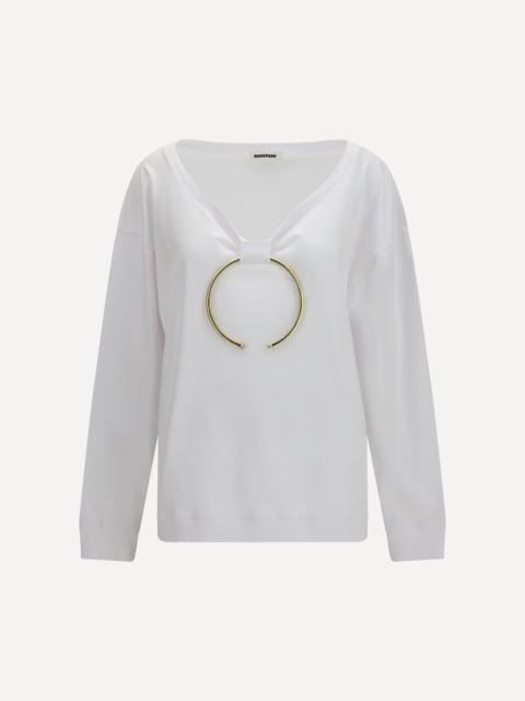 DARKPARK Erin Necklace off-shoulder cotton Top