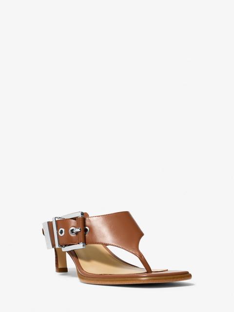 MICHAEL KORS Rowen Leather Thong Sandal