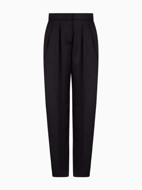 GIORGIO ARMANI SILK CADY TROUSERS WITH PLEATS