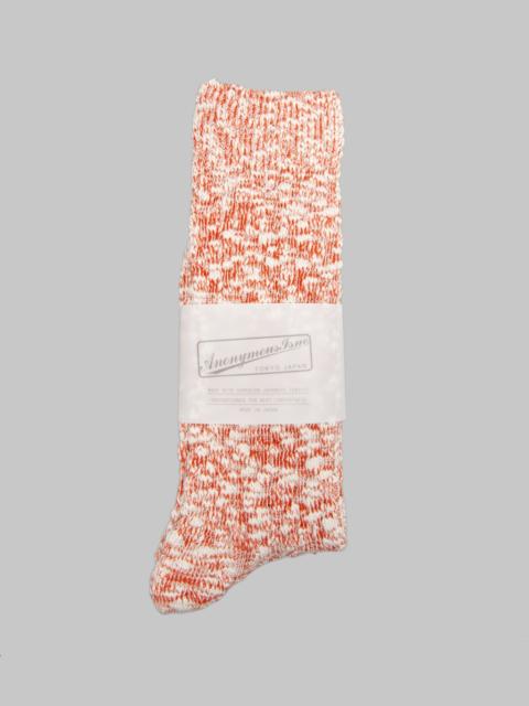 ANONYMOUSISM Anonymous Ism Light Weight Slub Crew Socks Teracotta