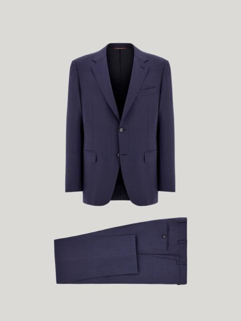 Canali NAVY BLUE OVERCHECK WOOL REGULAR-FIT SUIT